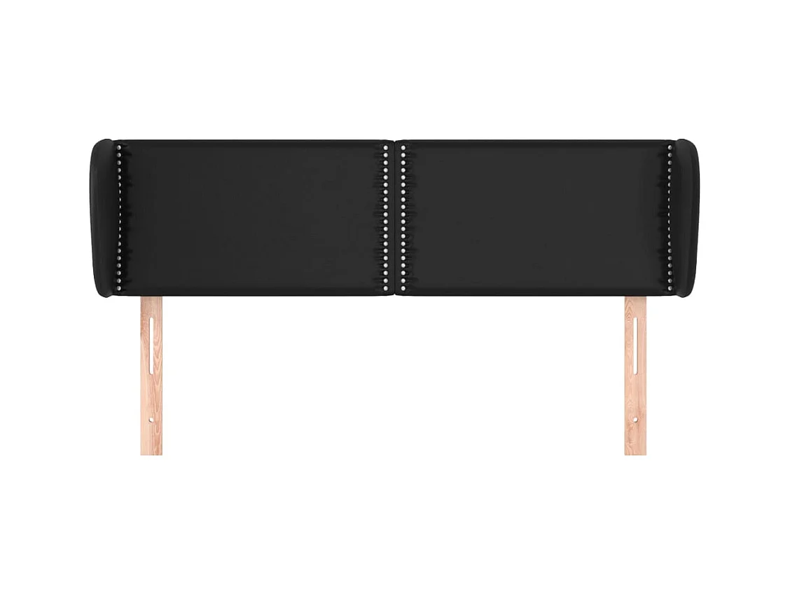 Tête de lit avec oreilles Noir 147x23x78/88 cm Similicuir