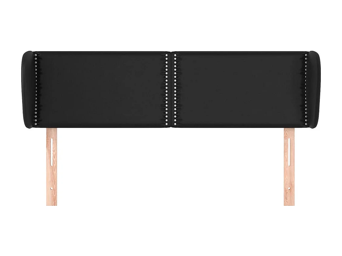 Testiera con ali Nero 147x23x78/88 cm Ecopelle