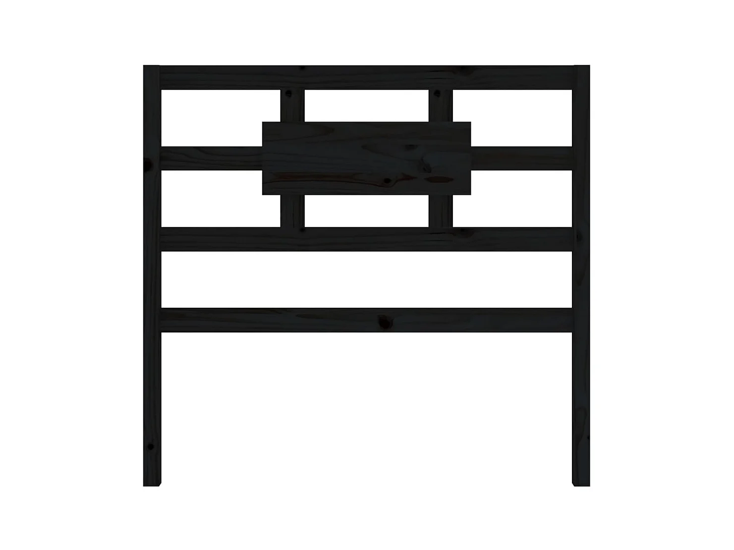Zwart hoofdbord 95,5x4x100 cm Massief grenenhout