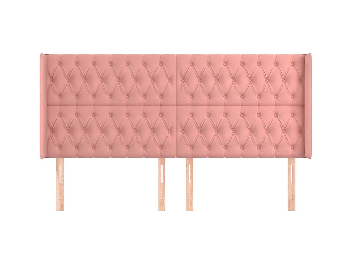 Testiera con ali Rose 203x16x118/128 cm Velluto