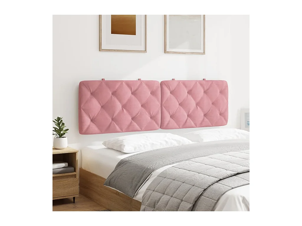 Roze hoofdbordkussen 160 cm fluweel