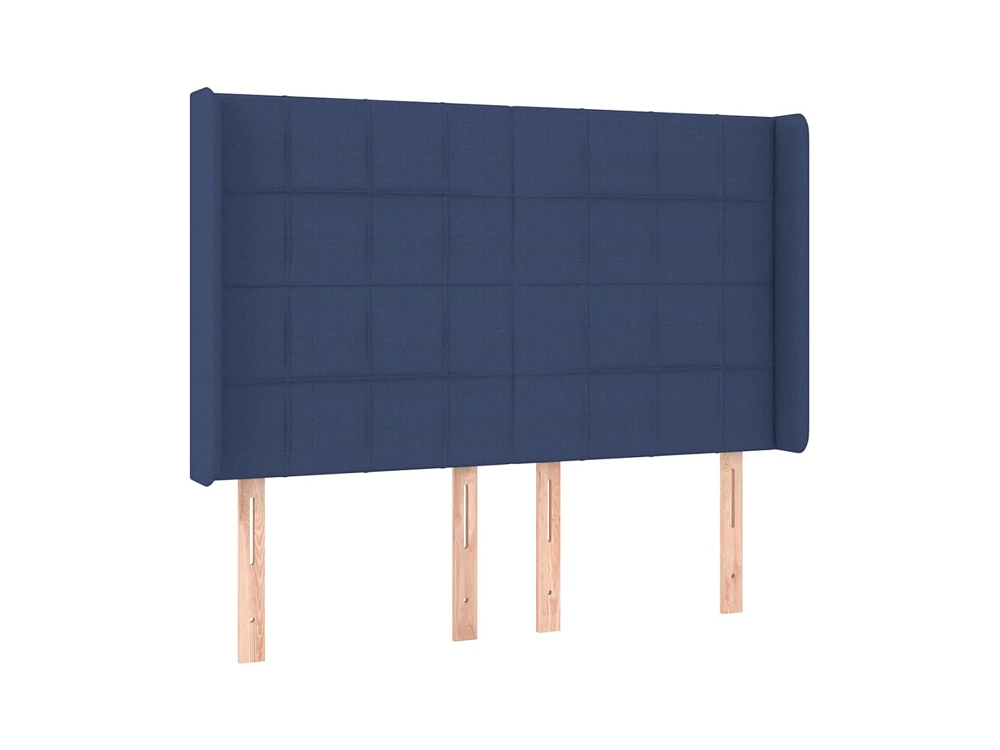 Hoofdbord met vleugels Blauw 147x16x118/128 cm Stof