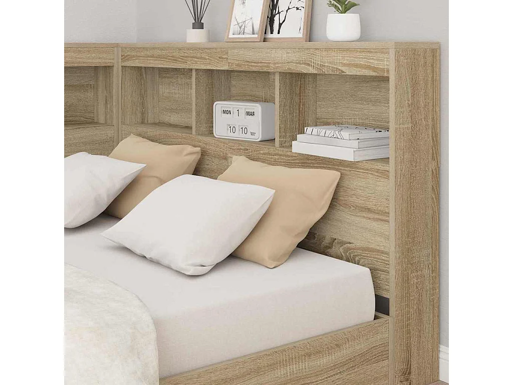 Testiera contenitore in rovere Sonoma da 120 cm in legno ingegnerizzato