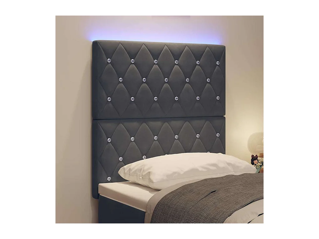 Argyle Donkergrijs LED Hoofdbord 80 cm Fluweel