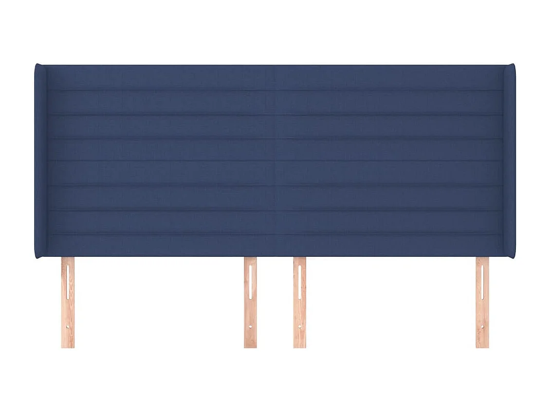Tête de lit avec oreilles Bleu 203x16x118/128 cm Tissu