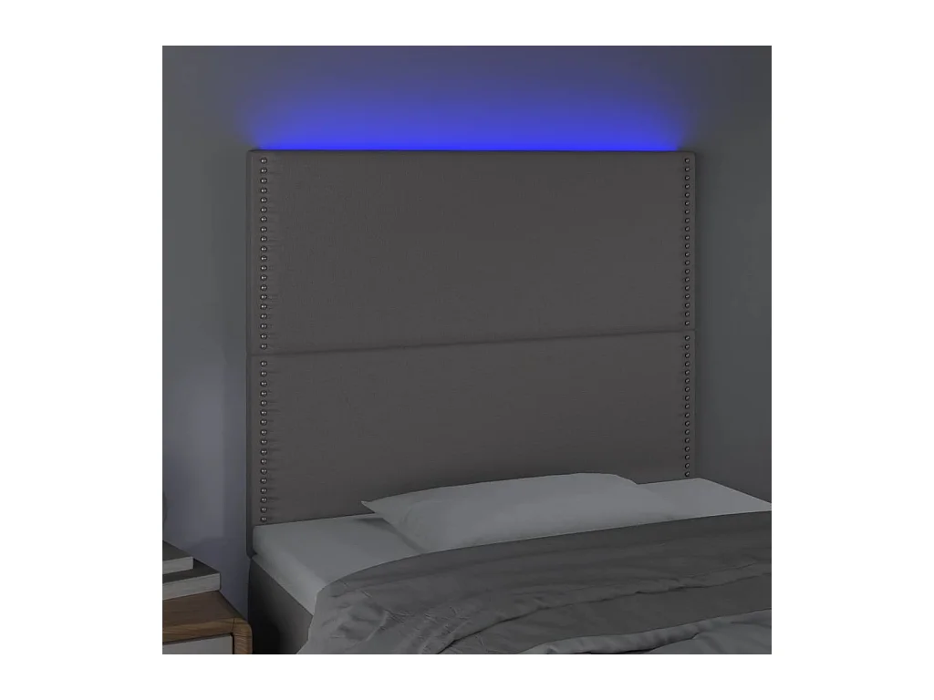 LED-Kopfteil Grau 90x5x118/128 cm Kunstleder