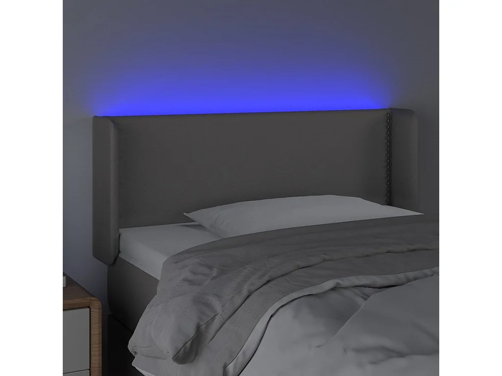 Testiera LED Grigio 103x16x78/88 cm Similpelle