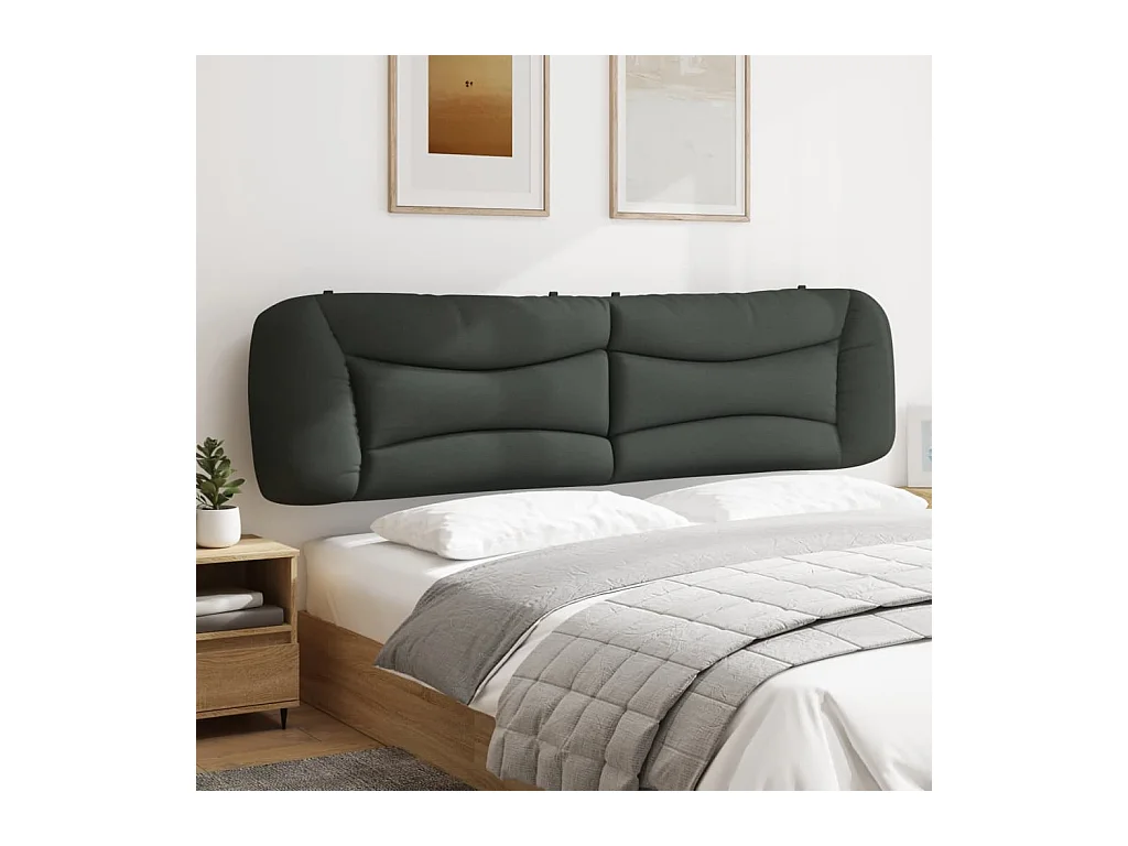 Dunkelgraues Kopfteilkissen 200 cm Stoff