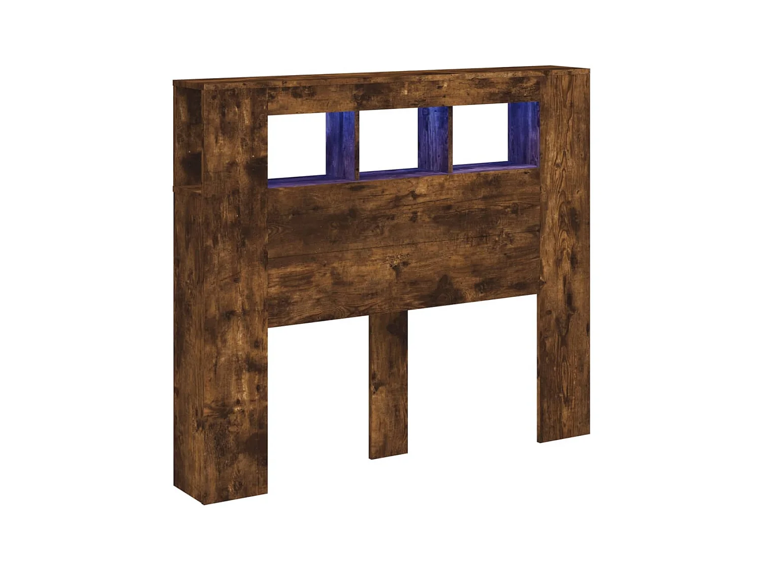 Testiera LED in rovere affumicato 120x18,5x103,5cm in legno ingegnerizzato