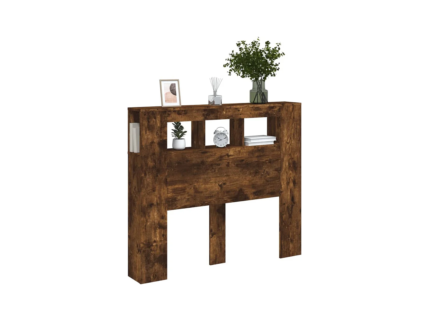 Testiera LED in rovere affumicato 120x18,5x103,5cm in legno ingegnerizzato