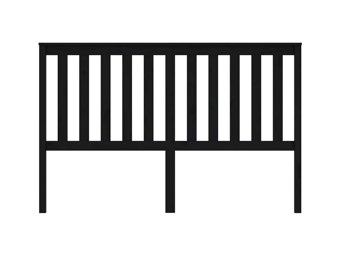 Cabecero negro 166x6x101 cm Madera maciza de pino