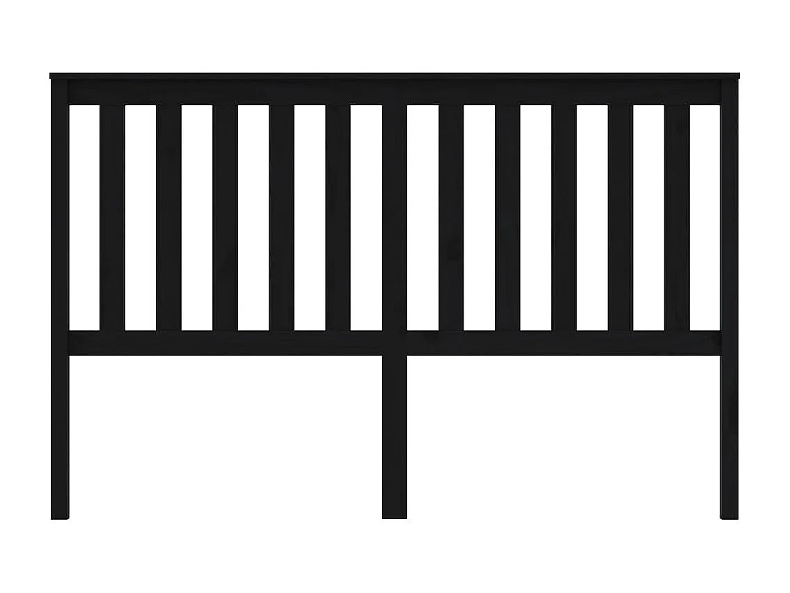 Testiera nera 166x6x101 cm Legno massello di pino