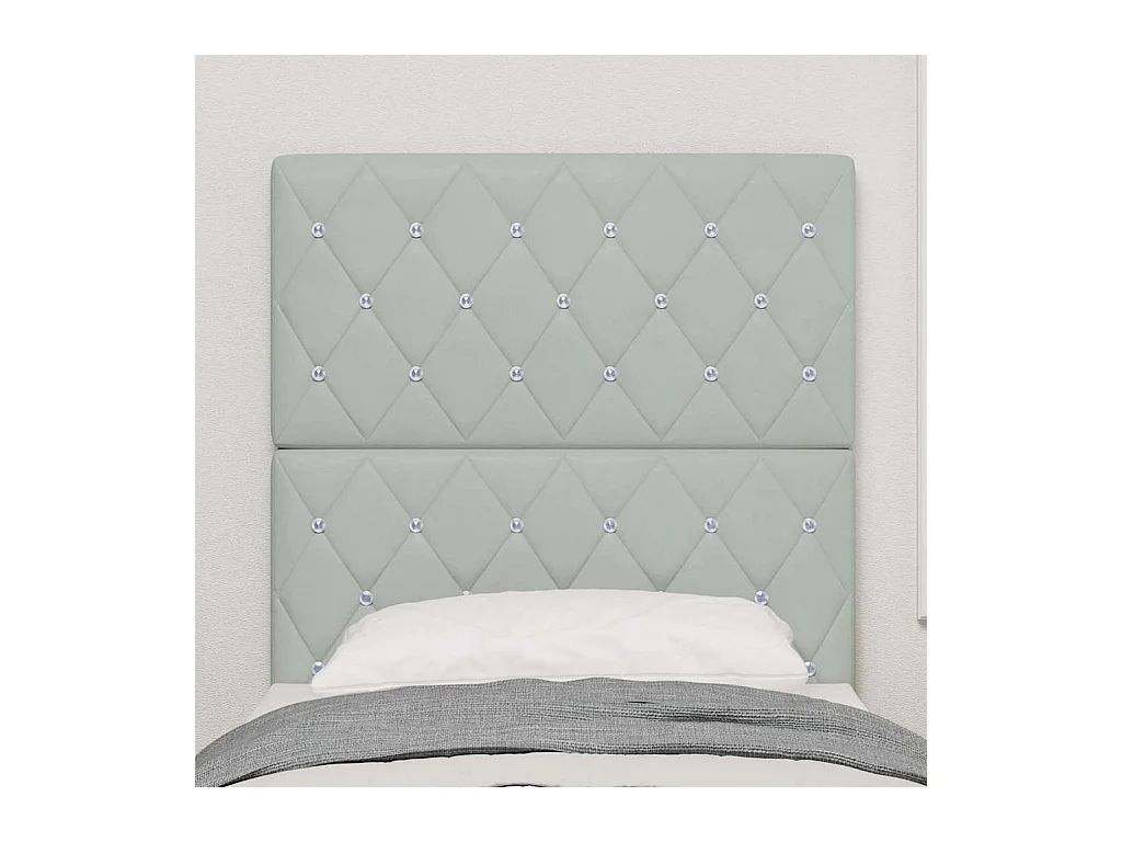 Argyle LED Hoofdbord Lichtgrijs 80 cm Fluweel