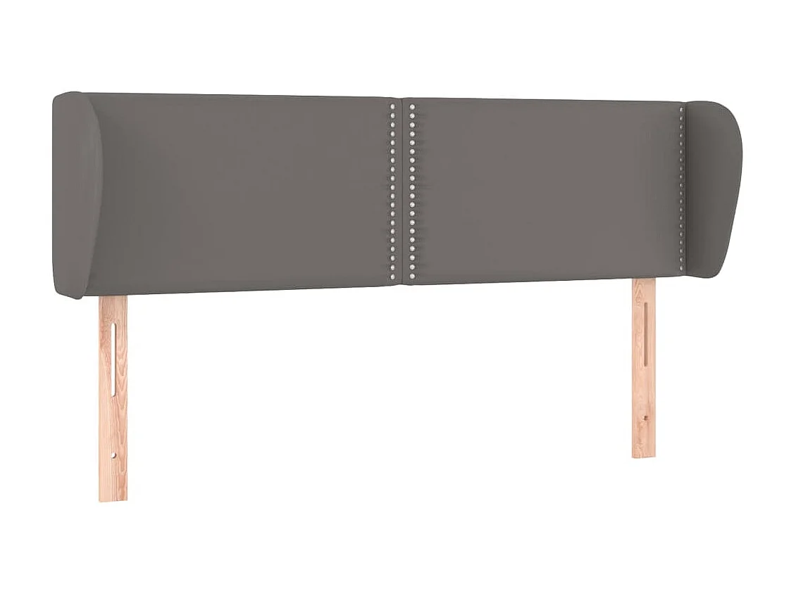 Testiera con ali Grigio 147x23x78/88 cm Ecopelle