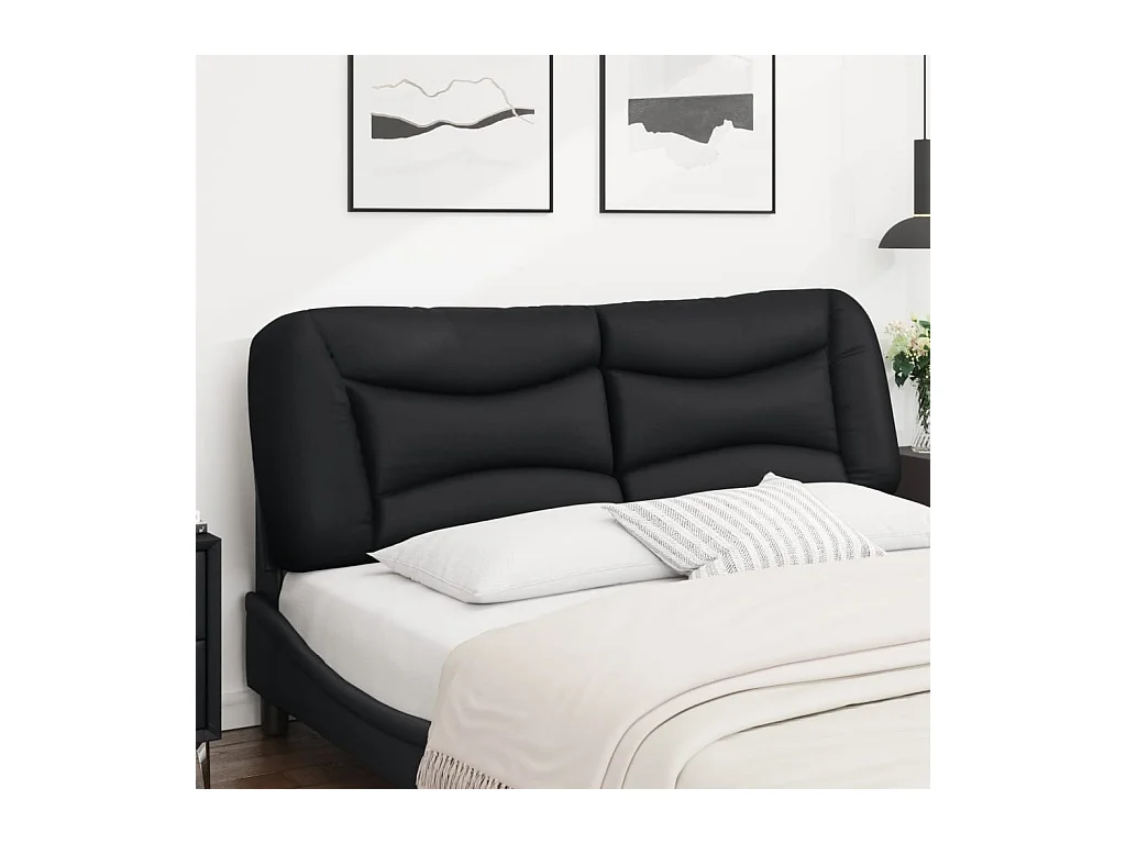 Zwart hoofdbordkussen 160 cm kunstleer