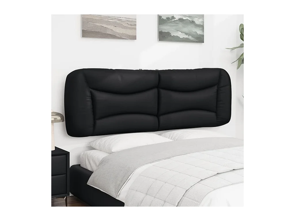 Zwart hoofdbordkussen 160 cm kunstleer