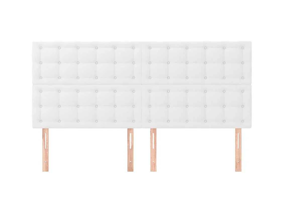 Hoofdborden 4 stuks Wit 100x5x78/88 cm Kunstleer