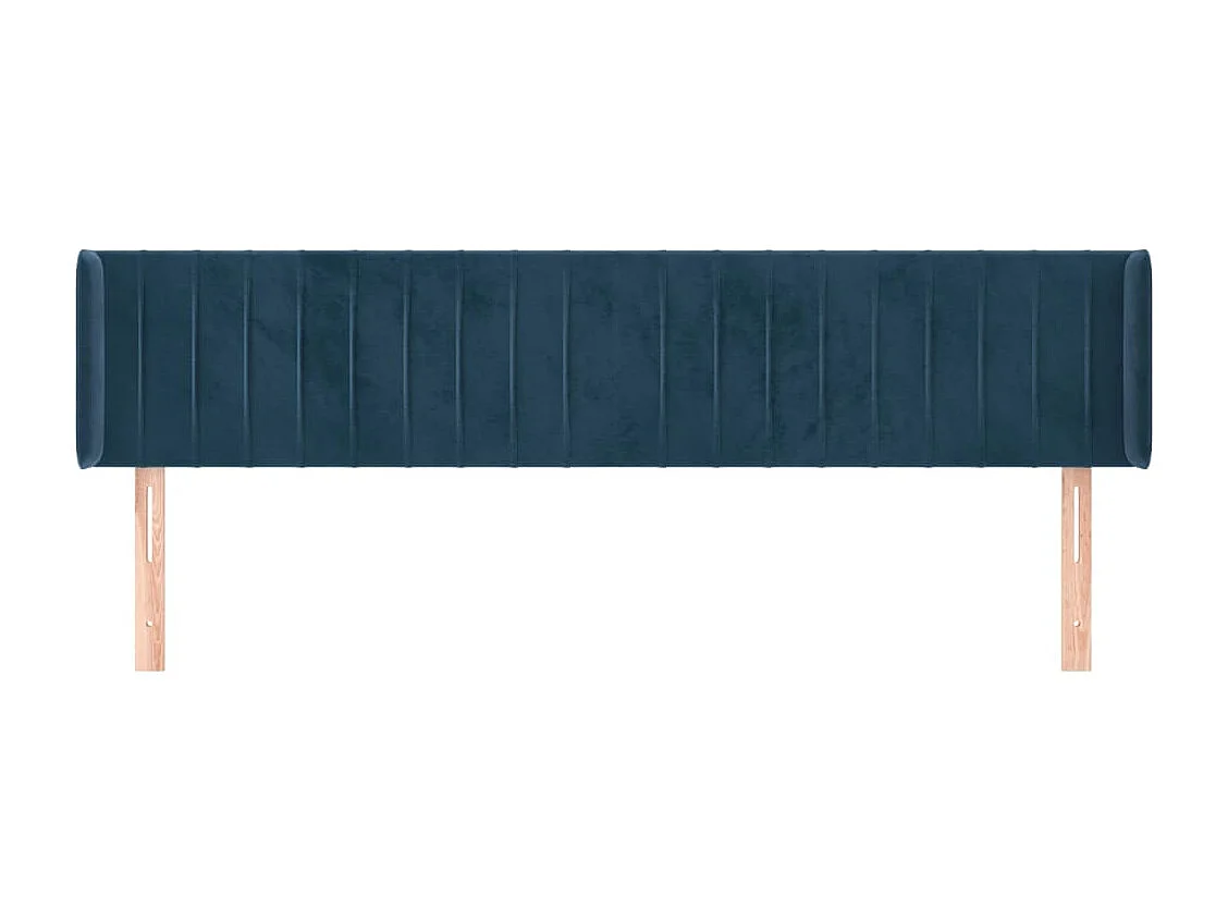 Tête de lit avec oreilles Bleu foncé 163x16x78/88 cm Velours