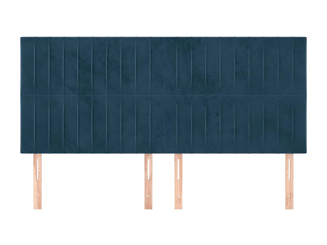 Cabeceros 4 piezas Azul Oscuro 90x5x78/88 cm Terciopelo