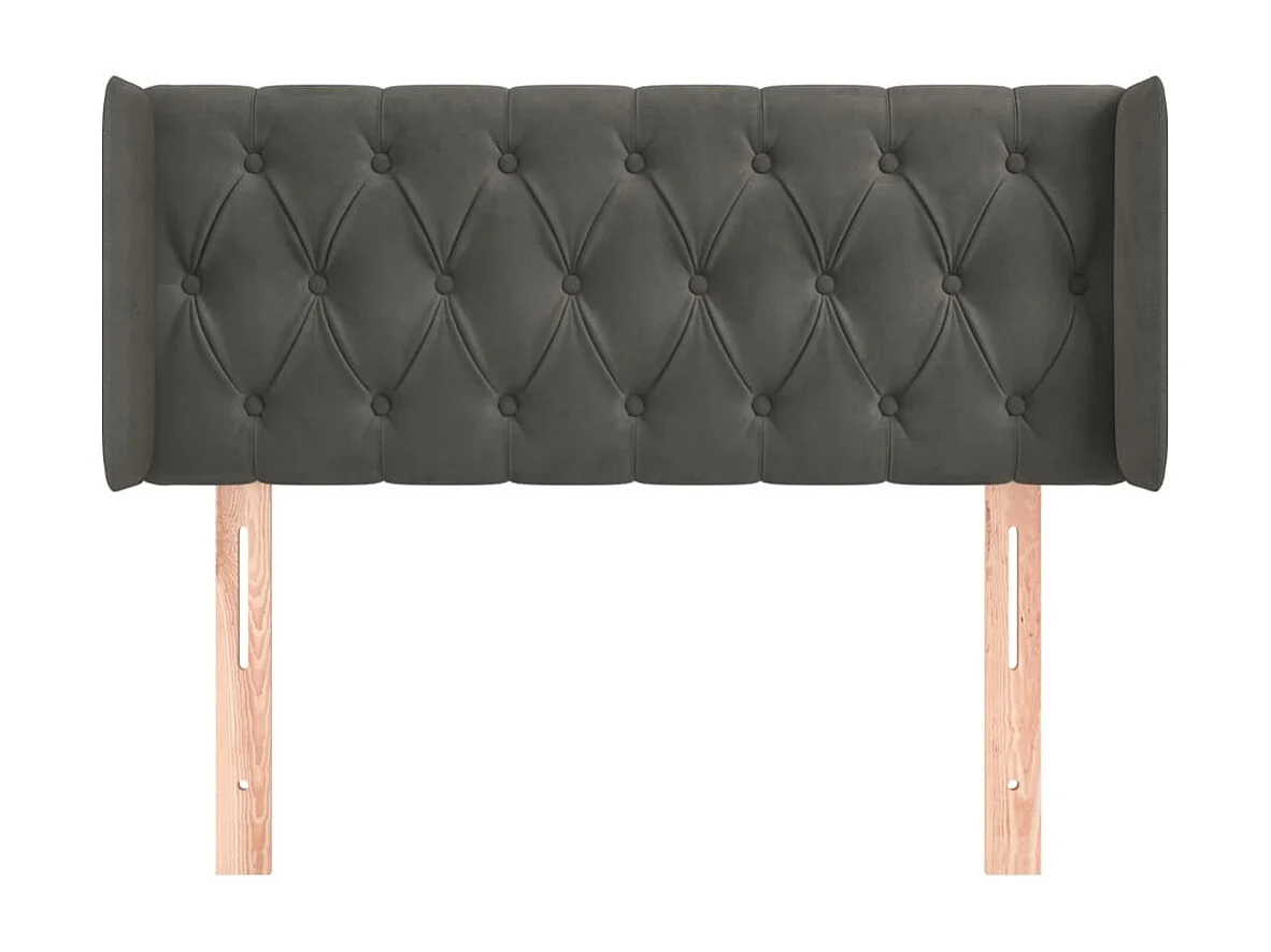 Cabecero con alas Gris oscuro 103x16x78/88 cm Terciopelo