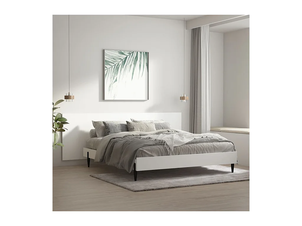 Cabecero de cama de pared Blanco 240x1,5x80 cm Madera de ingeniería