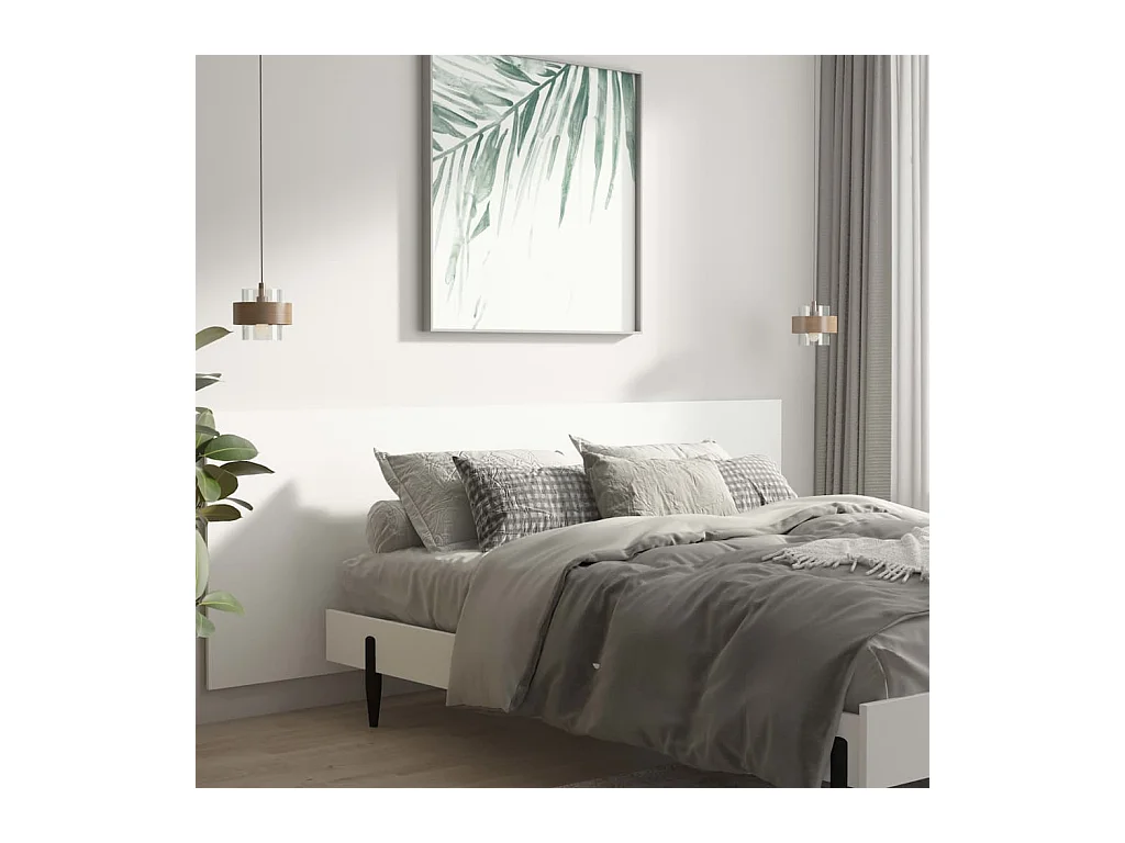 Cabecero de cama de pared Blanco 240x1,5x80 cm Madera de ingeniería