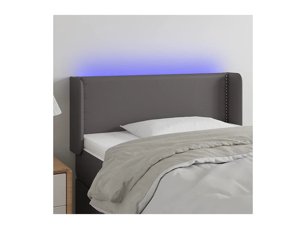 LED Hoofdbord Grijs 83x16x78/88 cm Kunstleer