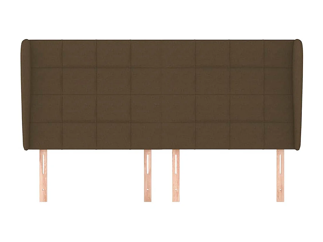 Testiera con ali Marrone scuro 183x23x118/128 cm Tessuto