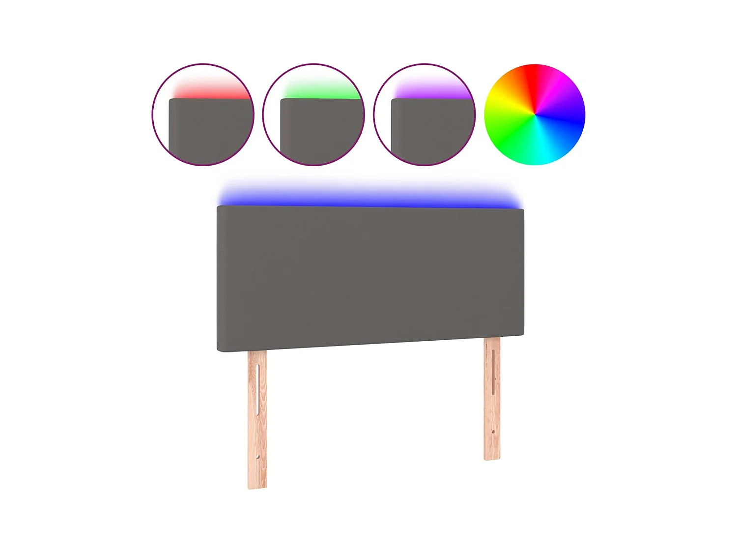 LED Hoofdbord Grijs 100x5x78/88 cm Kunstleer
