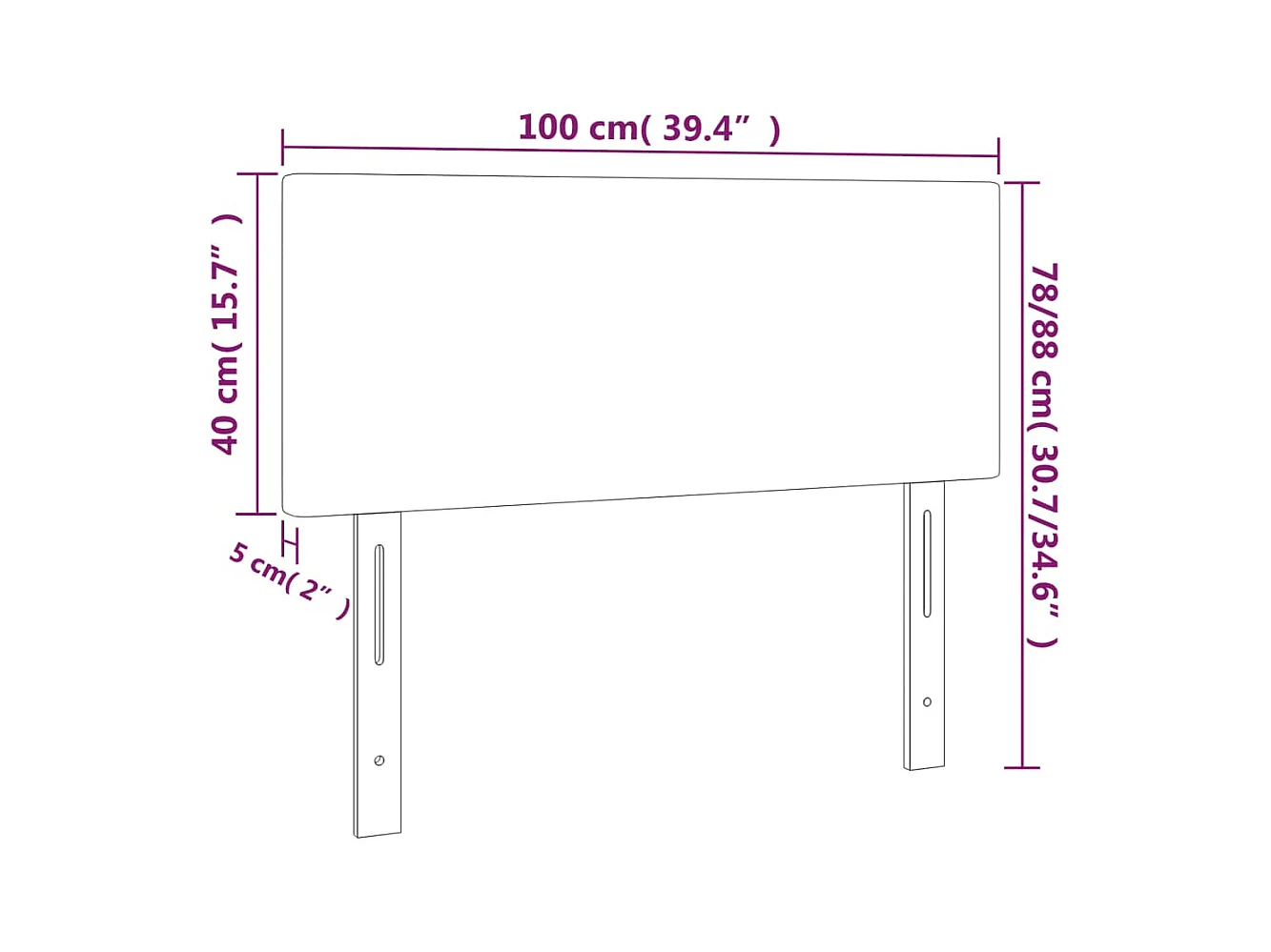 LED Hoofdbord Grijs 100x5x78/88 cm Kunstleer