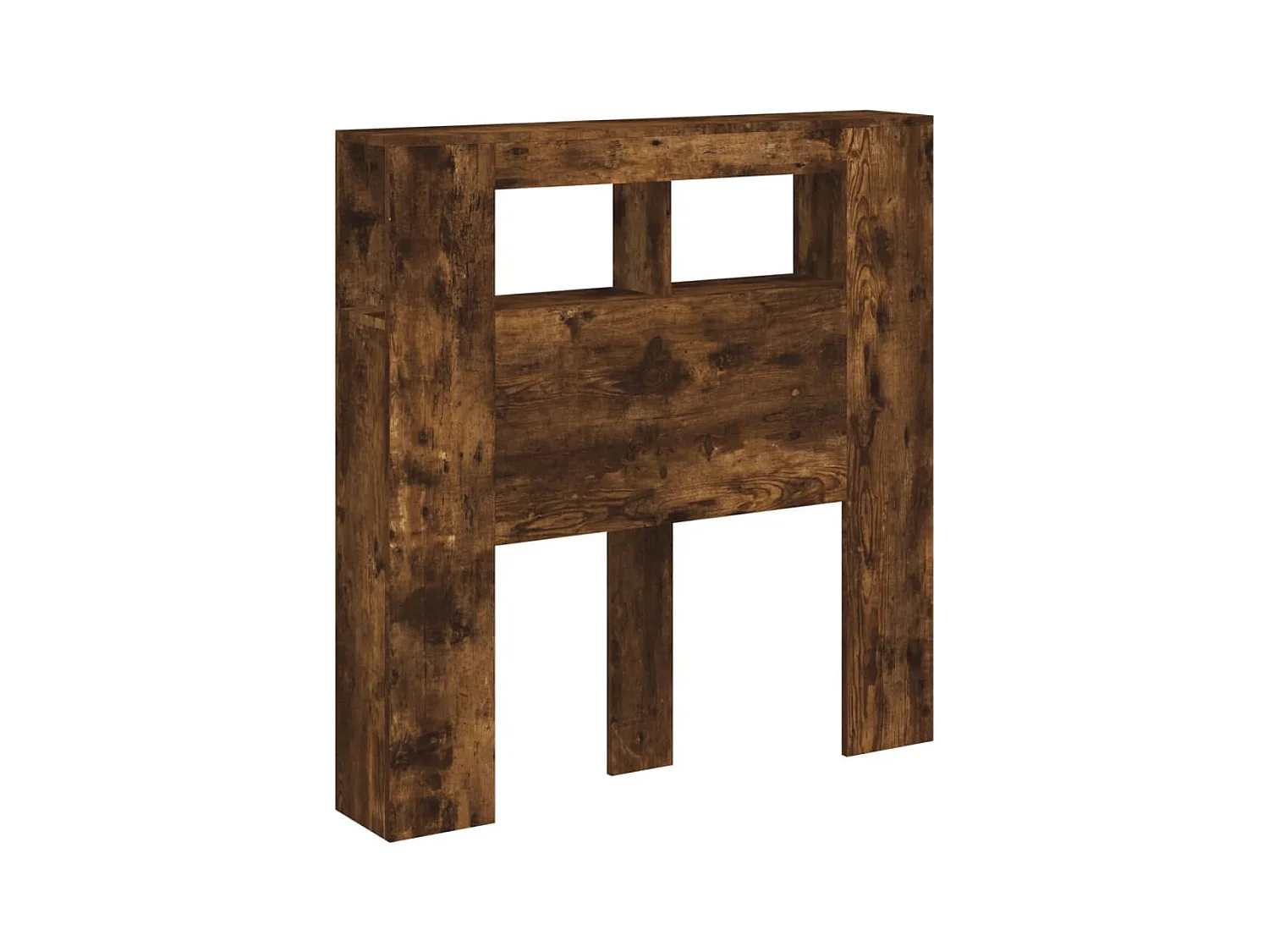 Gerookt eiken LED hoofdbord 100x18,5x103,5cm bewerkt hout