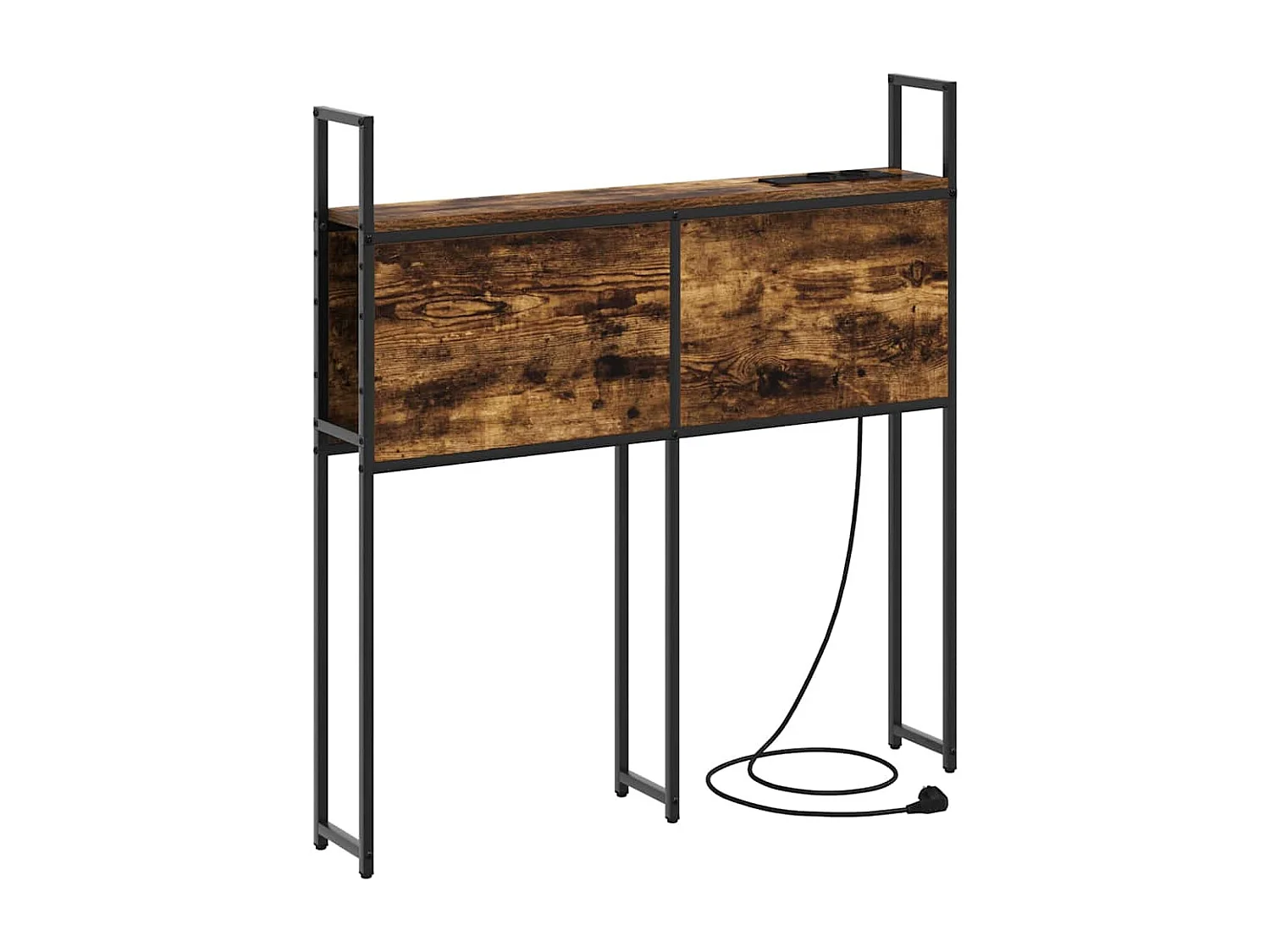 Headboard de Rangement avec Station de Charge Chêne fumé 90 cm