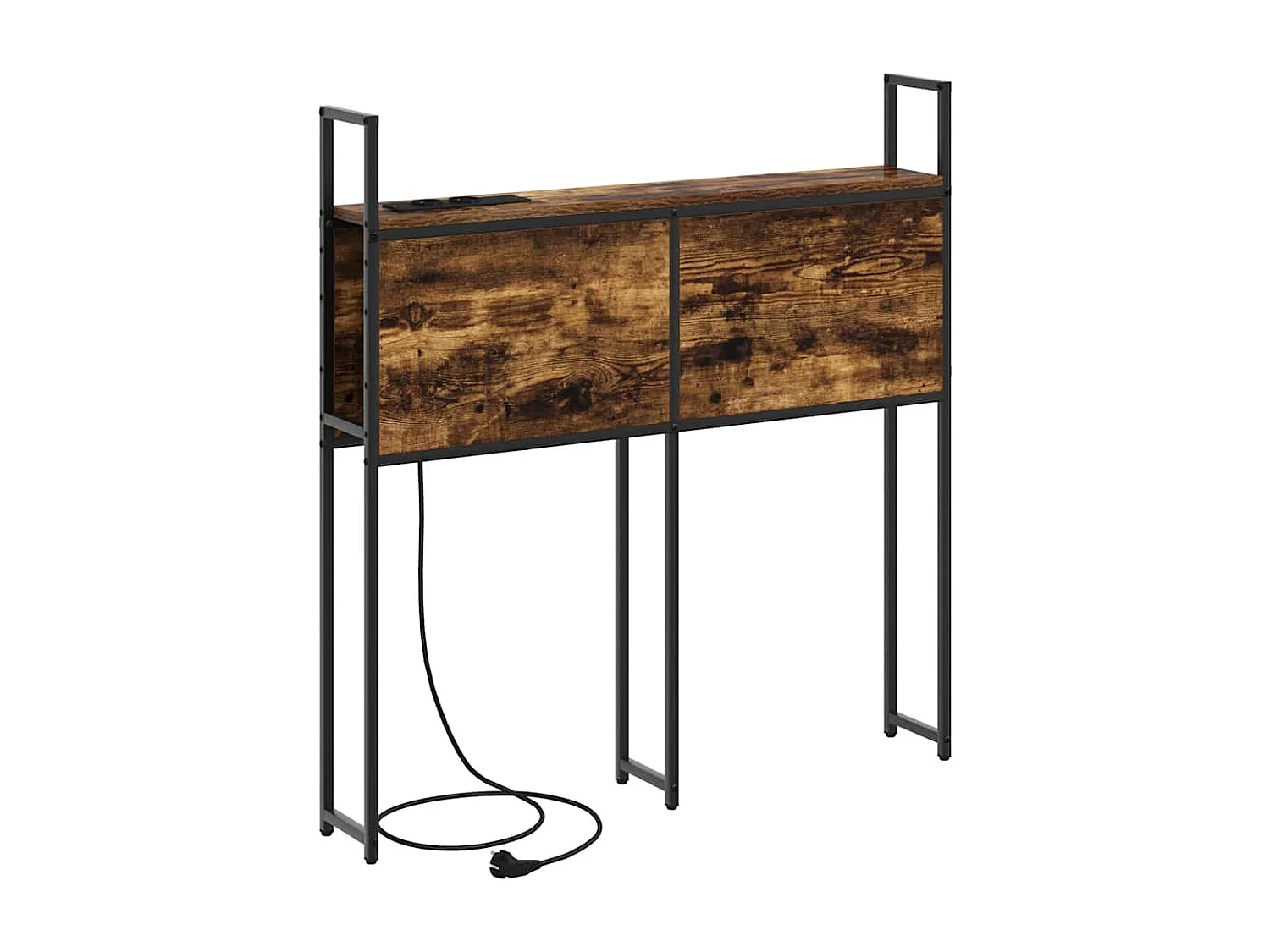 Headboard de Rangement avec Station de Charge Chêne fumé 90 cm