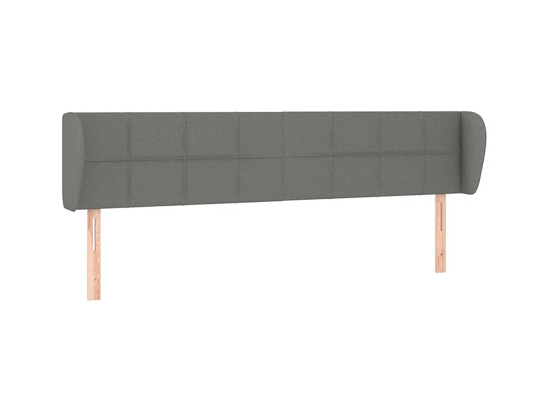 Cabecero con alas Gris oscuro 183x23x78/88 cm Tela