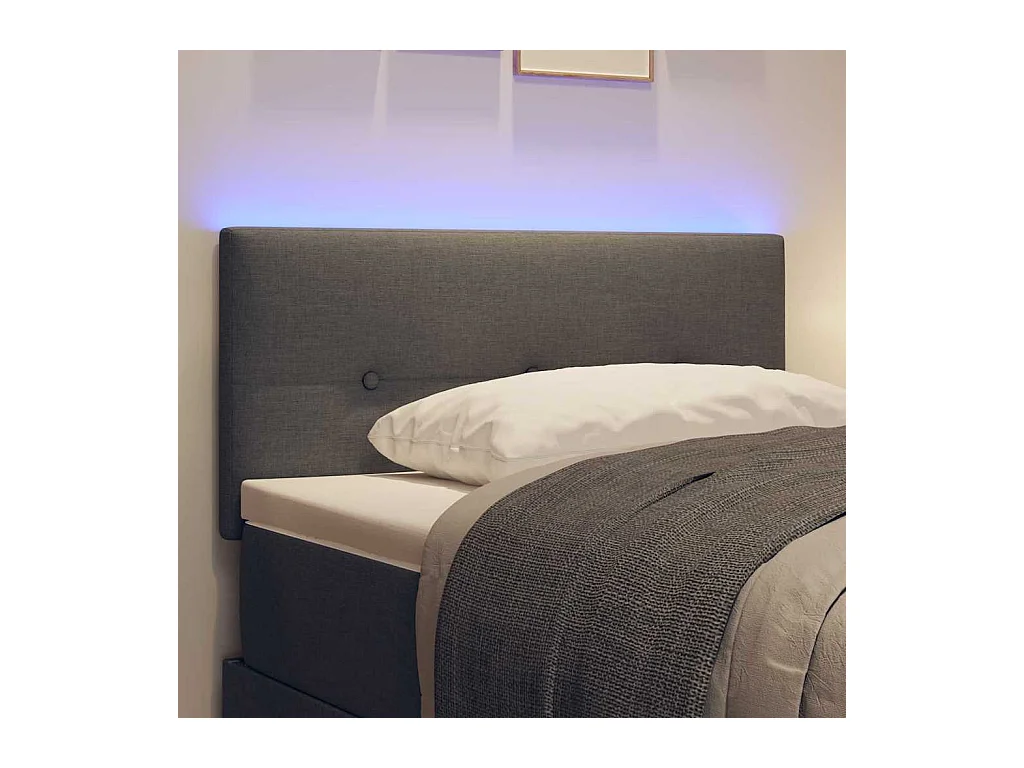 LED-hoofdbord met LED-verlichting, donkergrijs, 100 cm stof
