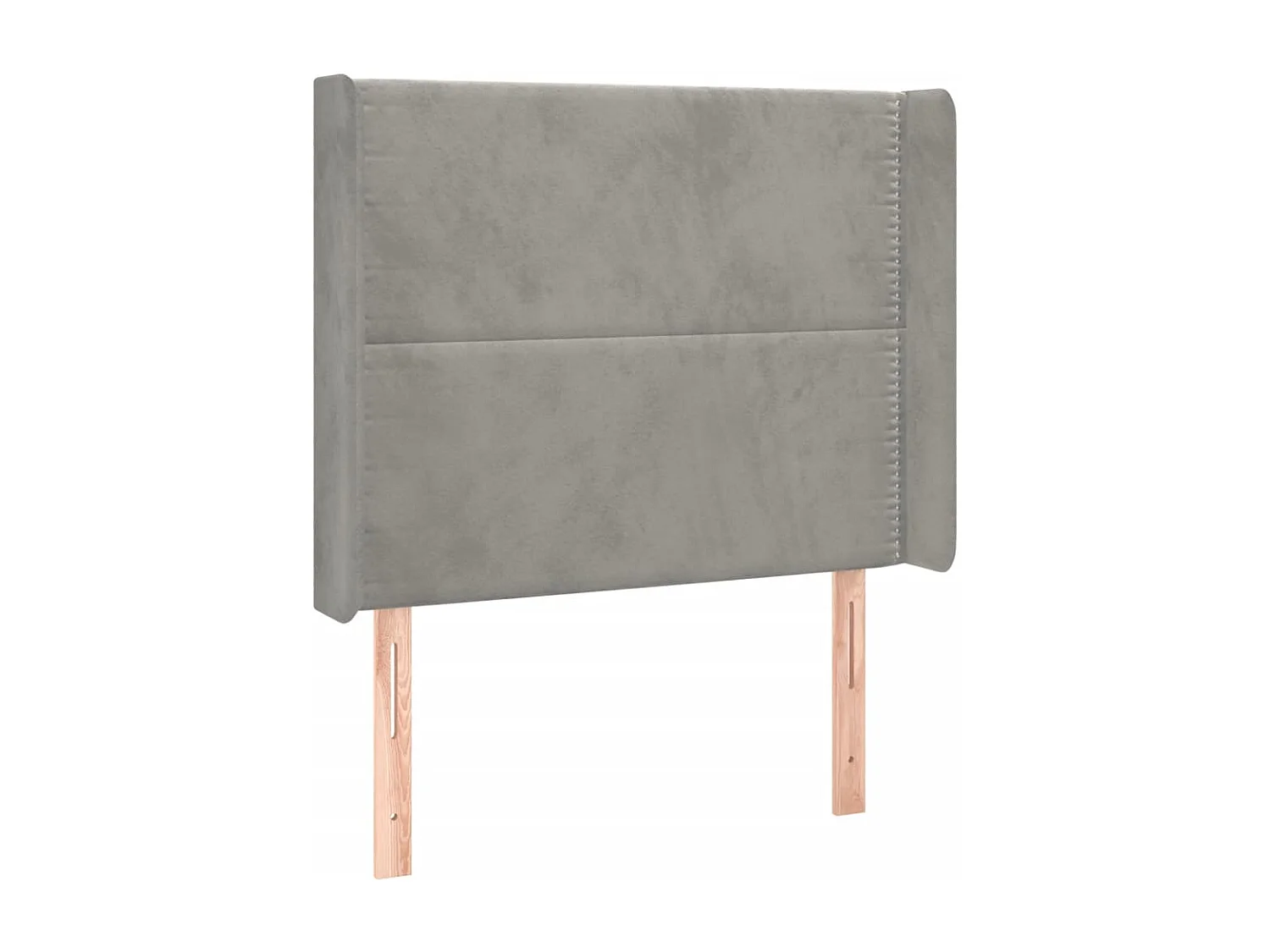 Testiera LED Grigio Chiaro 103x16x118/128 cm Velluto