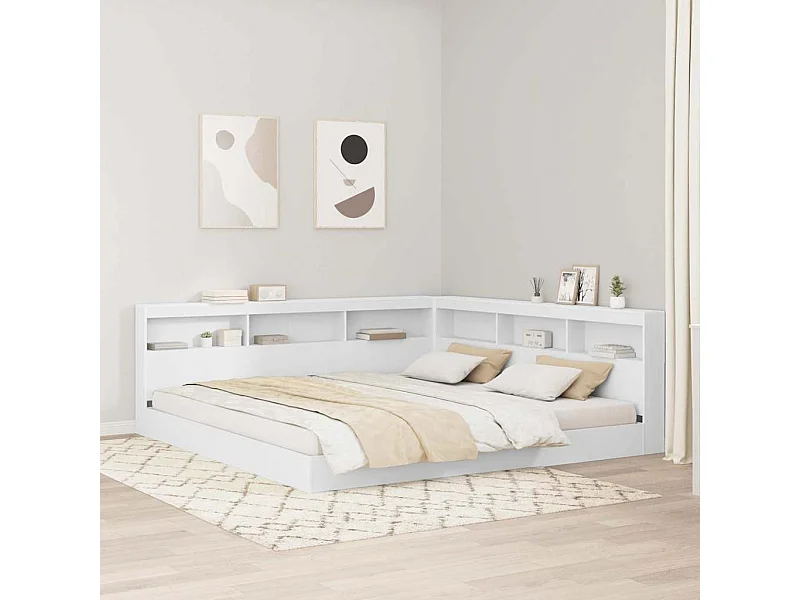 Tête de lit de rangement Blanc 180 cm Bois d'ingénierie