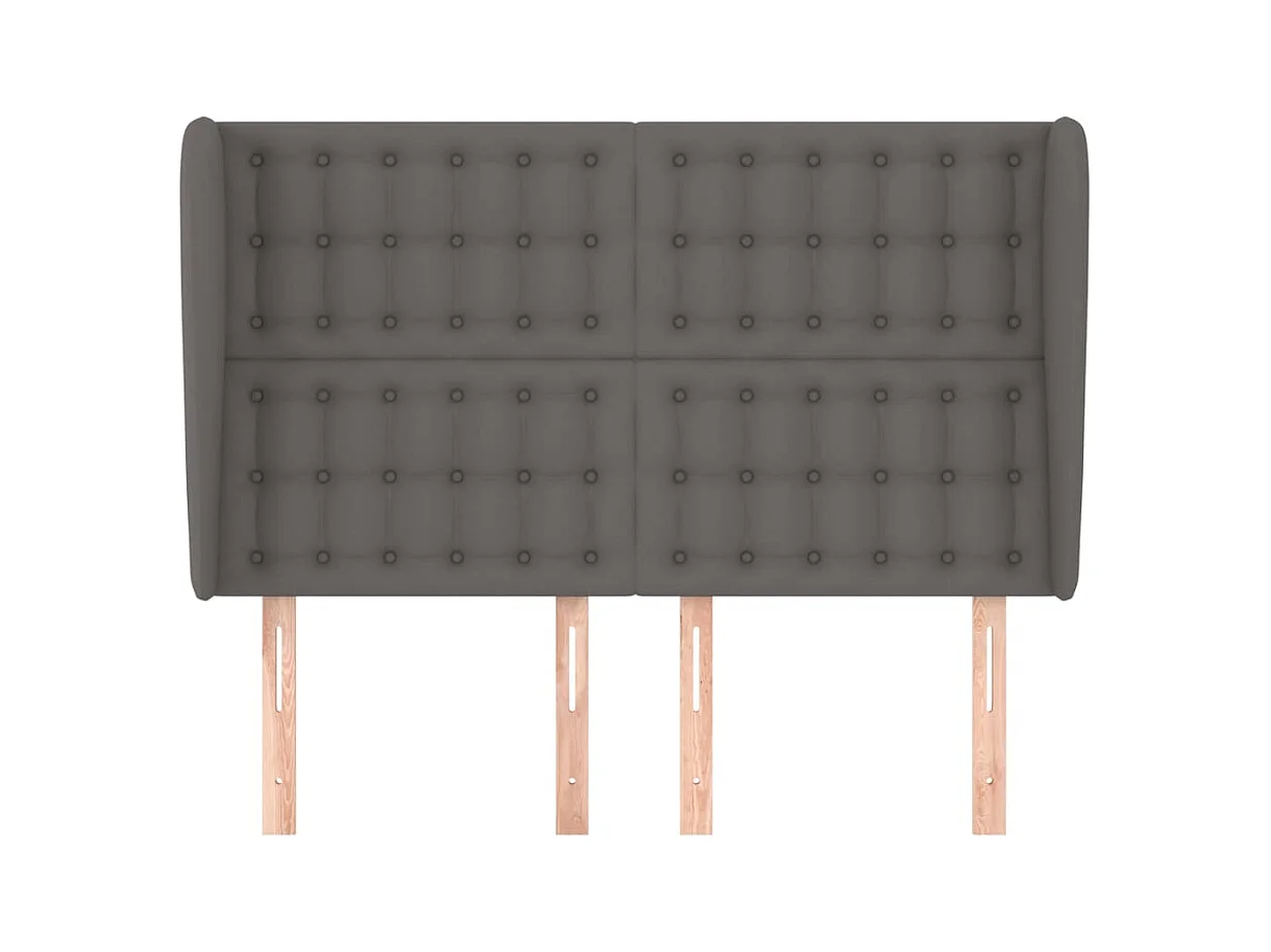 Hoofdbord met vleugels Grijs 147x23x118/128 cm Kunstleer