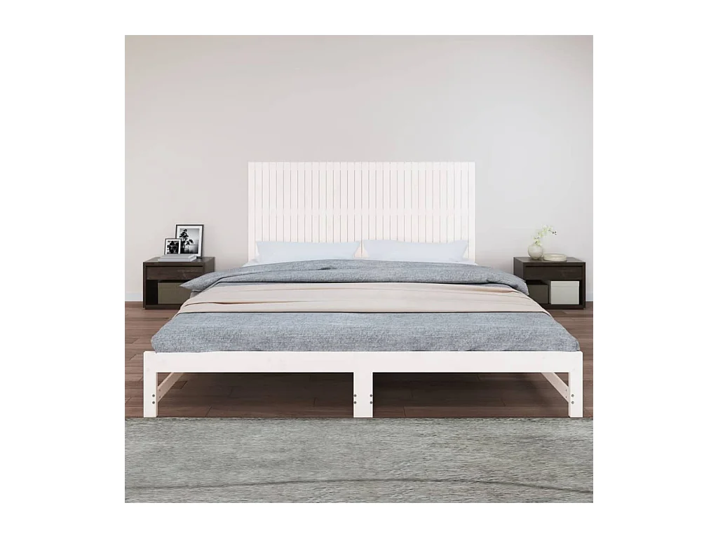 Wandhoofdbord Wit 204x3x90 cm Massief grenenhout