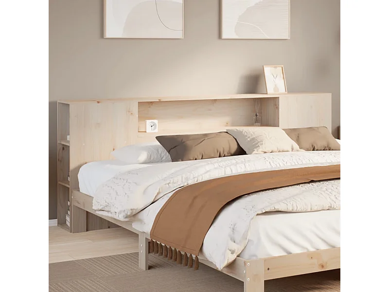 Cabecero con almacenaje 180 cm madera maciza de pino