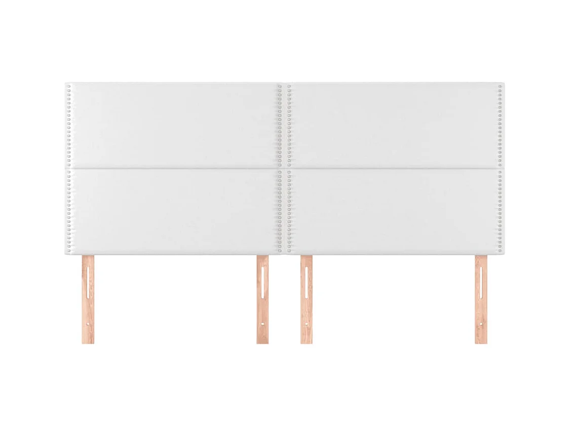 Hoofdborden 4 stuks Wit 100x5x78/88 cm Kunstleer