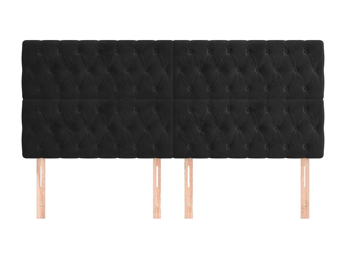 Têtes de lit 4 pcs Noir 100x7x78/88 cm Velours