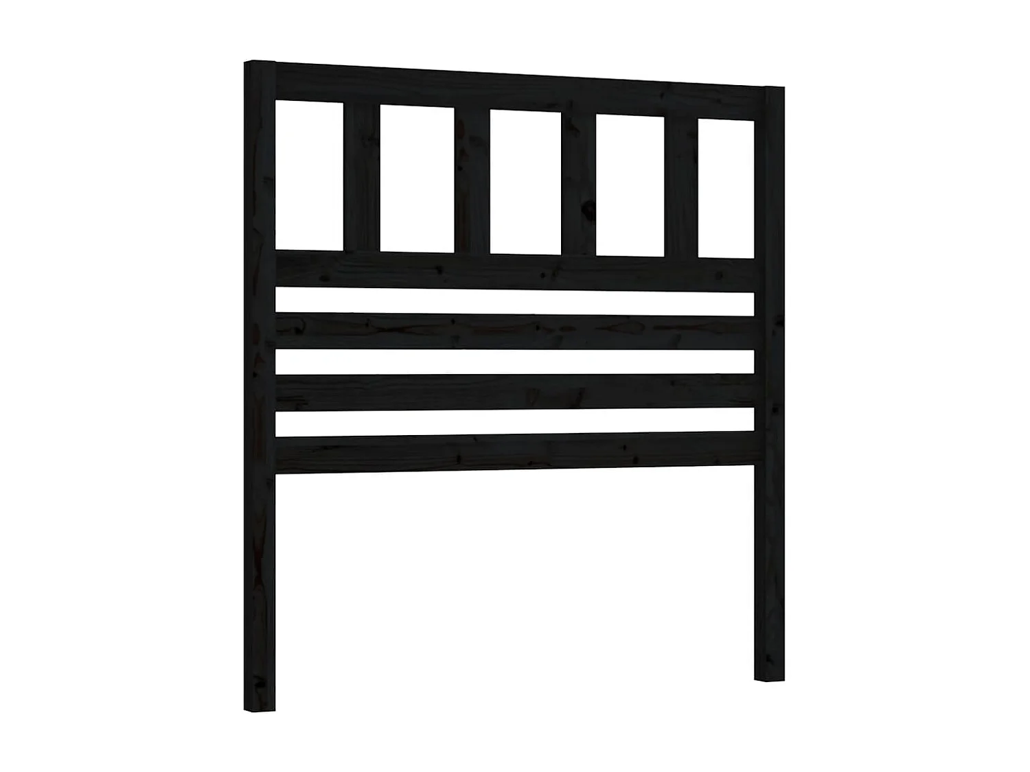 Tête de lit Noir 96x4x100 cm Bois massif de pin