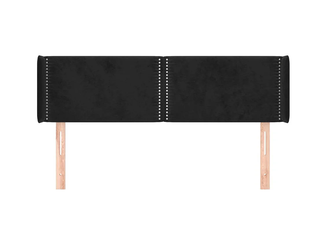 Hoofdbord met vleugels Zwart 147x16x78/88 cm Fluweel