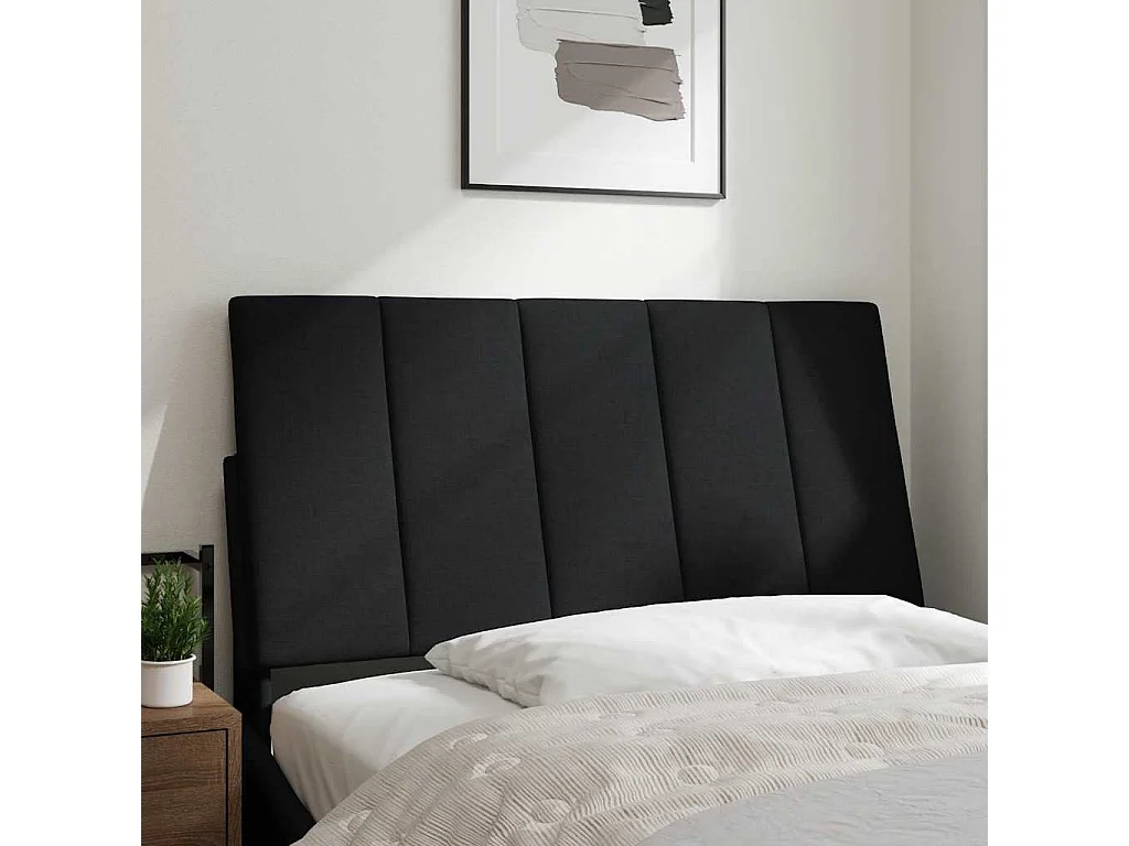 Zwart hoofdbordkussen 100 cm stof