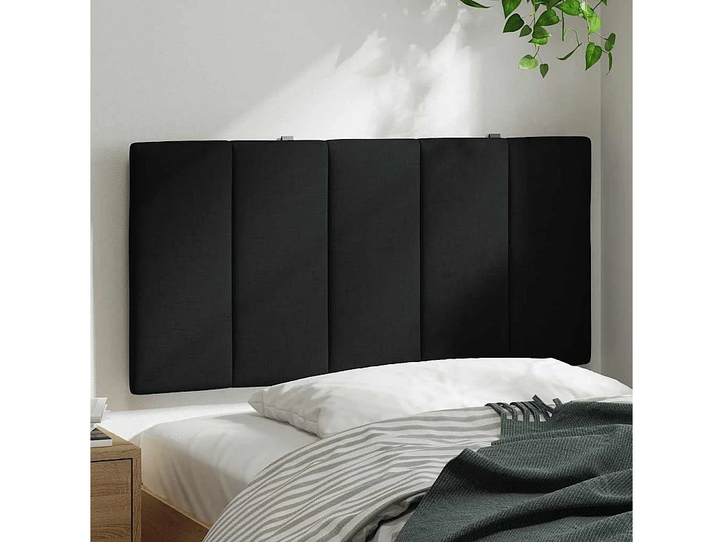 Zwart hoofdbordkussen 100 cm stof