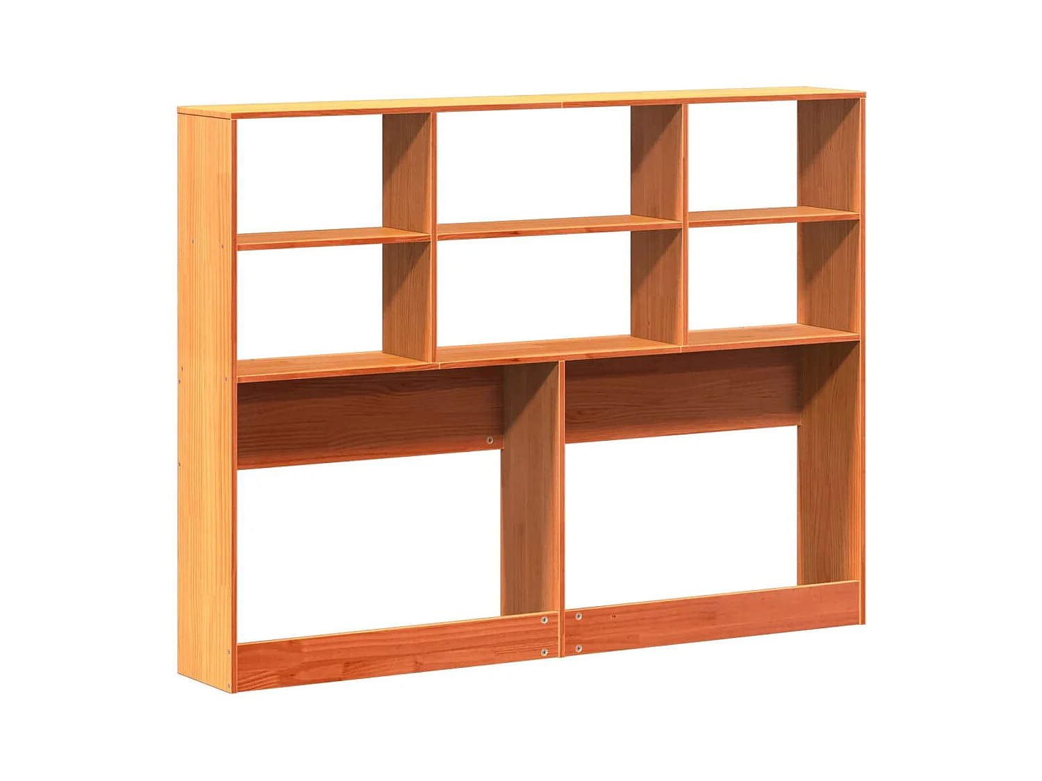 Testiera in cera marrone con contenitore in legno massello di pino da 160 cm