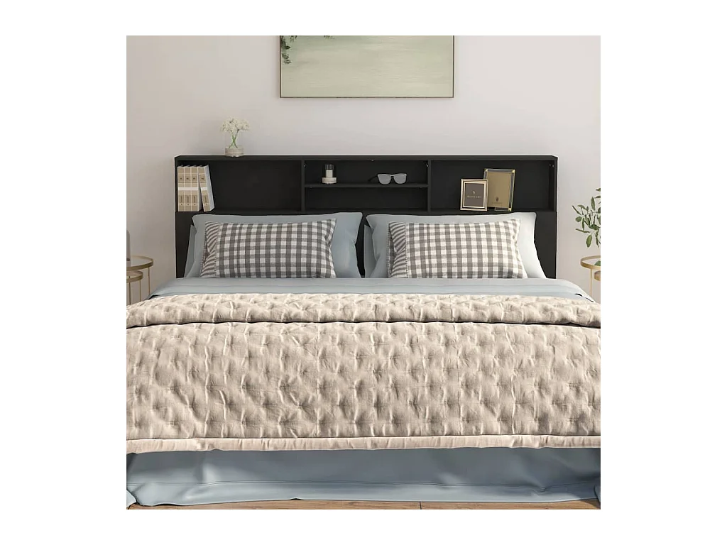 Cabecero negro mueble 200x19x103,5 cm