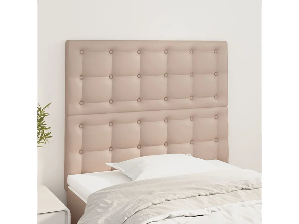 Hoofdborden 2 stuks Cappuccino 90x5x78/88 cm Kunstleer