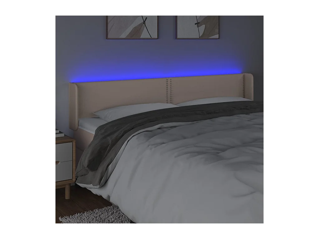 Cabecero LED Cappuccino 183x16x78/88 cm Piel sintética